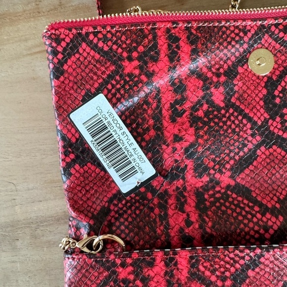 Lulus Red Python Crossbody Clutch Purse - Picture 8 of 8